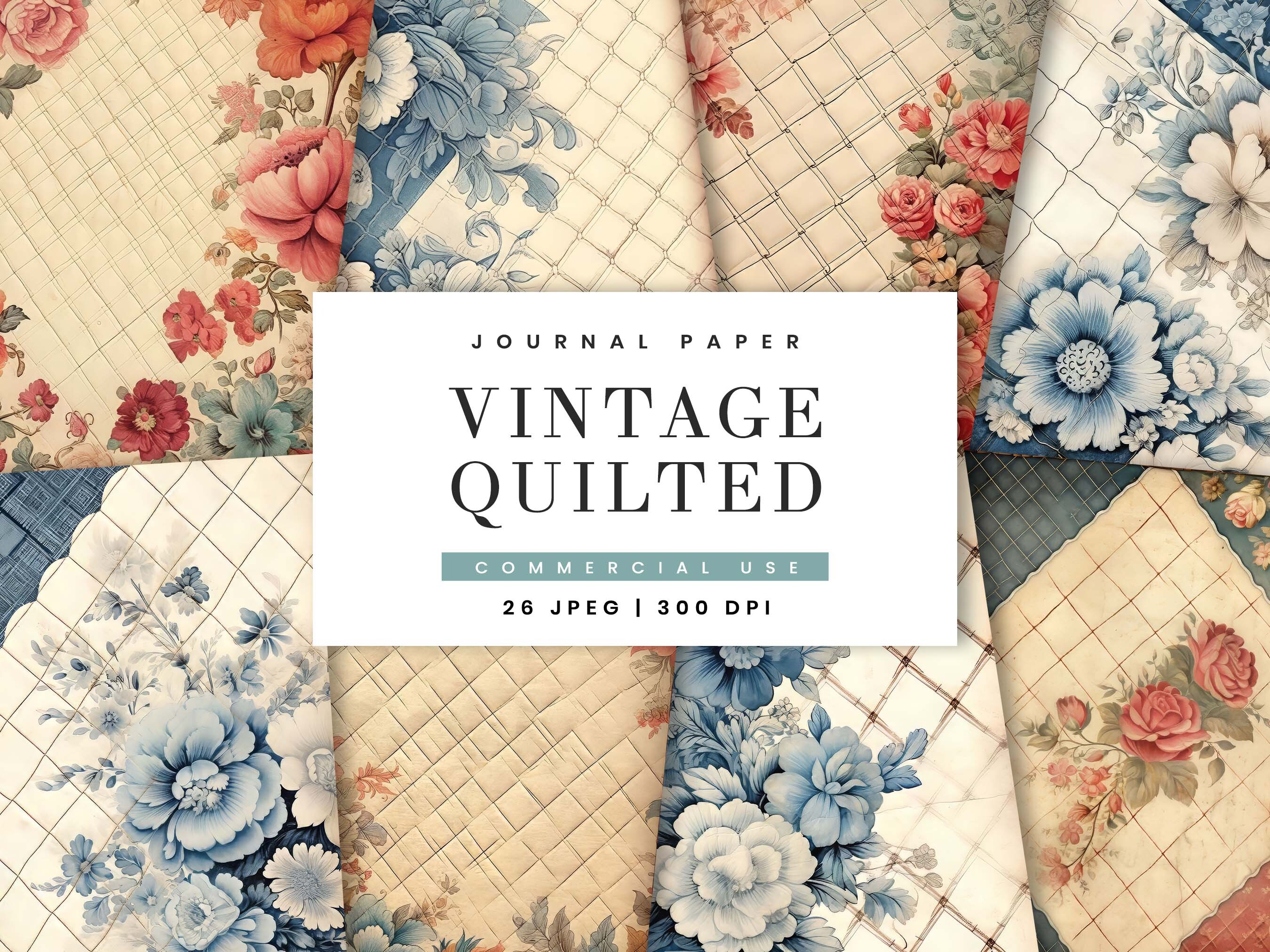 Vintage Quilted Junk Journal Paper