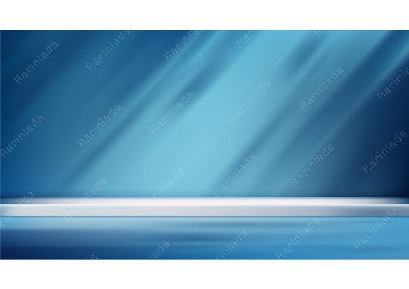 White Shelf on Light Blue Background
