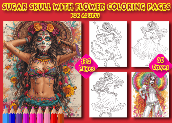 120 Sugar Skull Flower Coloring Pages