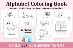 Alphabet Coloring Book for Canva KDP Graphic by Shumaya · Creative Fabrica