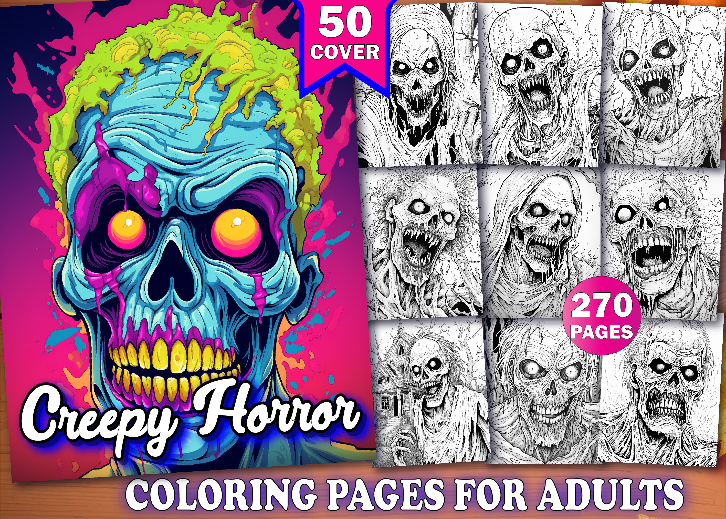 Creepy Horror Coloring Pages for Adults
