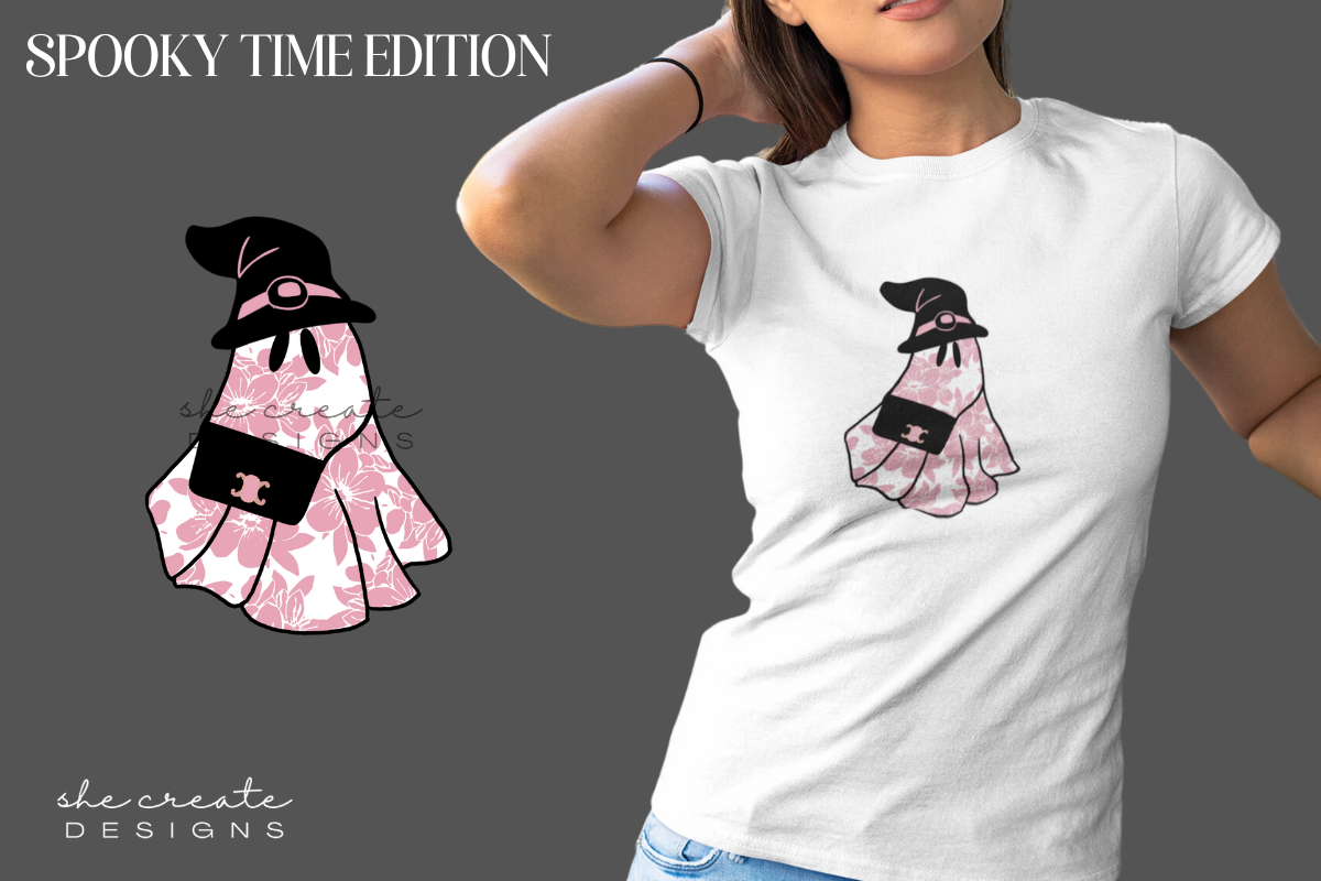 Cute Flowered Ghost Design PNG Graphic by melina wester · Creative Fabrica