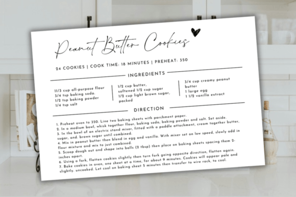Editable Recipe Card Template