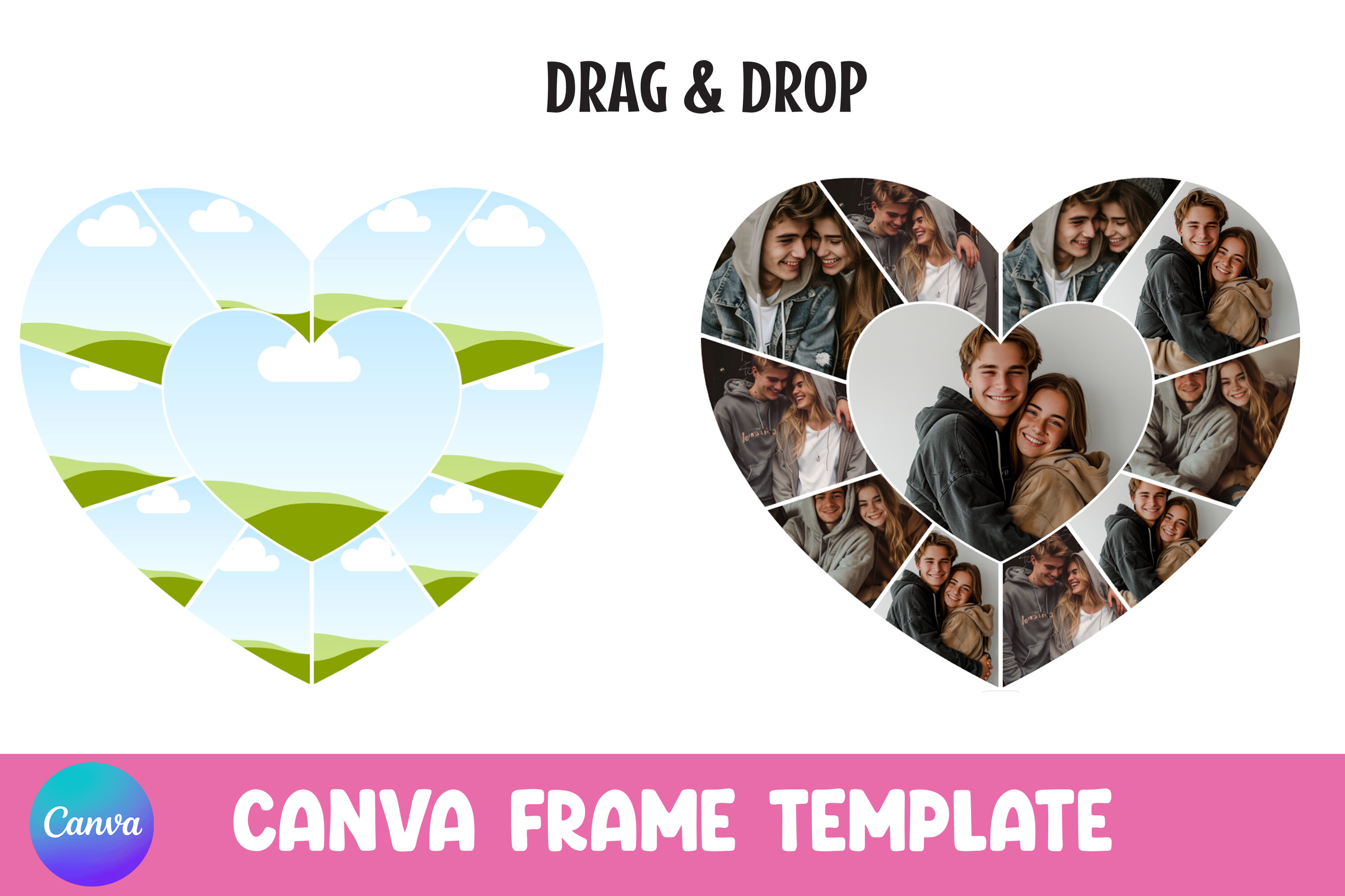 Heart Photo Collage Canva Frame