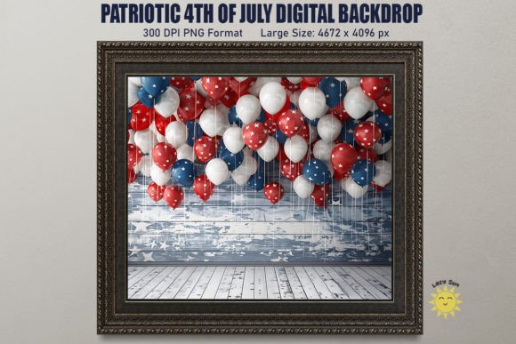 Preview of Patriotic 4th of July Digital Backdrop digital backdrop