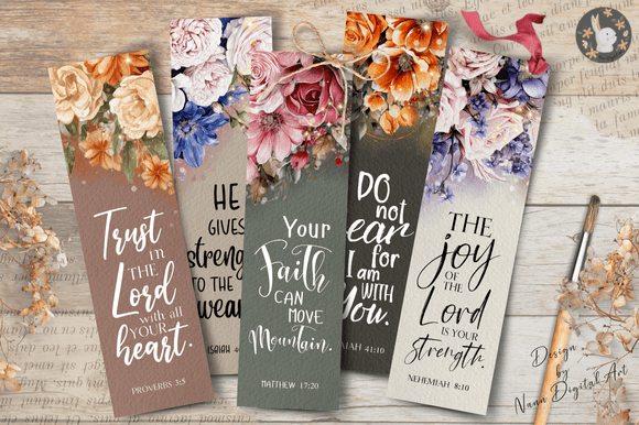 Printable Bible Verse Bookmarks Set #034