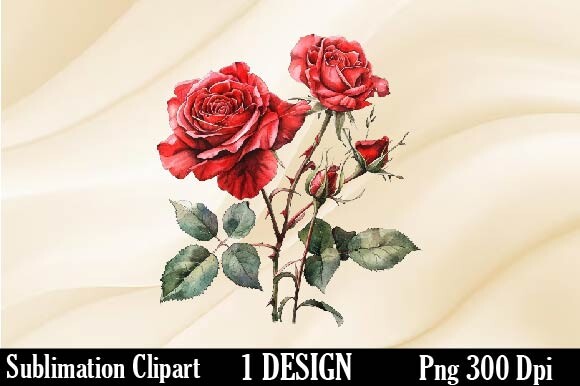Red Rose Clipart Graphic by bundle queen · Creative Fabrica
