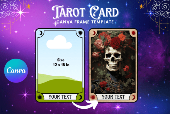 Tarot Card Canva Frame Editable Template