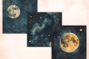 Vintage Celestial Digital Papers Graphic by altendi · Creative Fabrica
