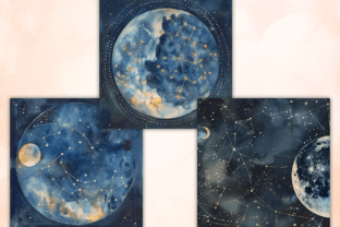 Vintage Celestial Digital Papers Graphic by altendi · Creative Fabrica
