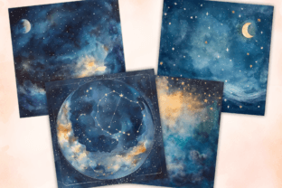 Vintage Celestial Digital Papers Graphic by altendi · Creative Fabrica