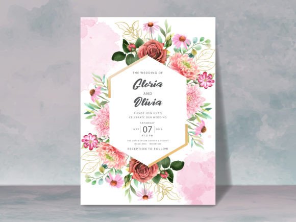 Beautiful Floral Wedding Invitation Card
