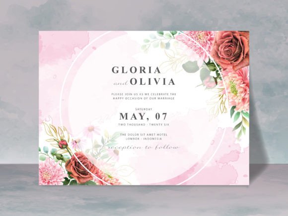 Beautiful Floral Wedding Invitation Card