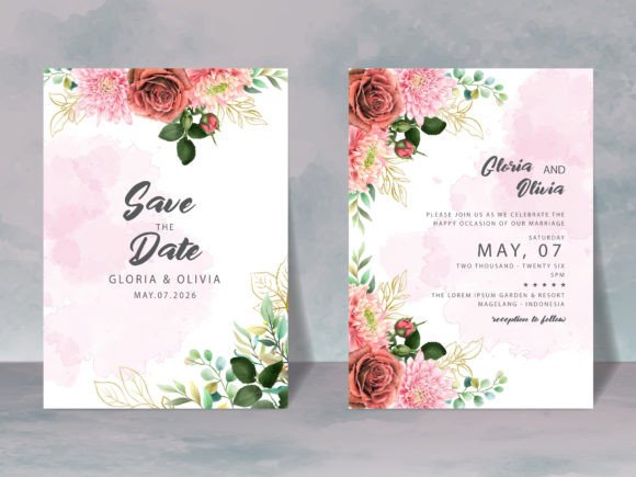 Beautiful Floral Wedding Invitation Card
