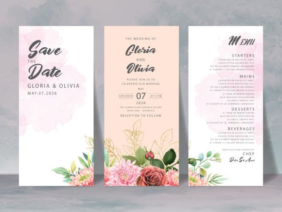 Beautiful Floral Wedding Invitation Card
