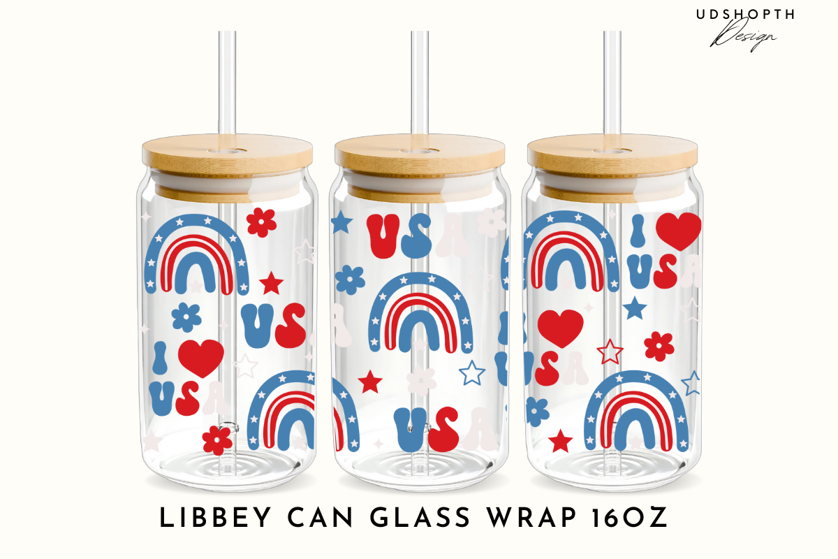 America Rainbow Glass Can Wrap Svg Graphic by UDShopTHDesign · Creative ...