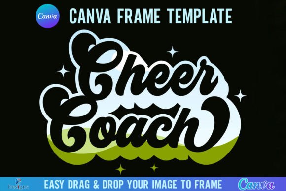 Cheer Coach Canva Frame Template Retro