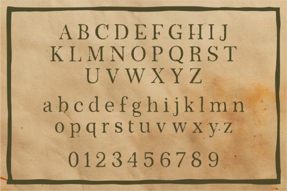 Old Retro Stamp Font PNG with transparent background - Preview 2
