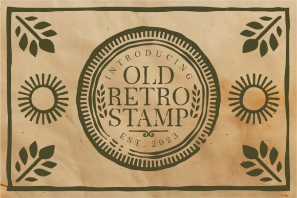 Old Retro Stamp Font PNG with transparent background - Preview 1