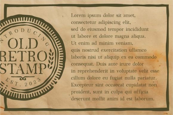 Old Retro Stamp Font PNG with transparent background - Preview 3