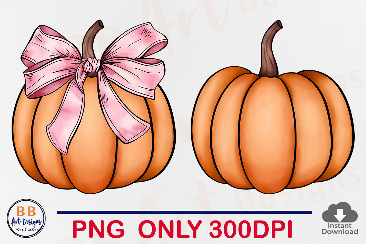 Pumpkin Coquette Bow PNG Fall Halloween Graphic by BB Art Designs ...