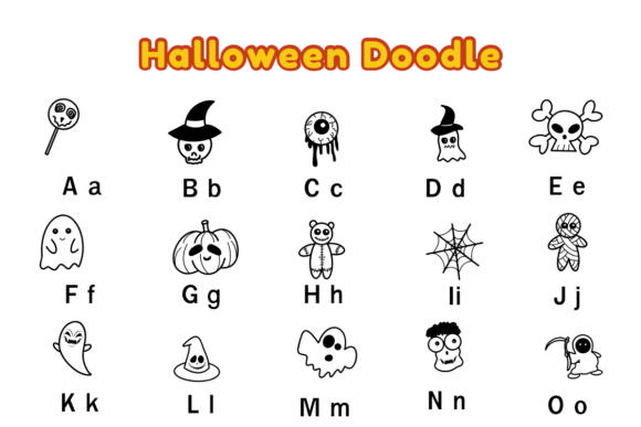 Halloween Doodle Font - Preview 1