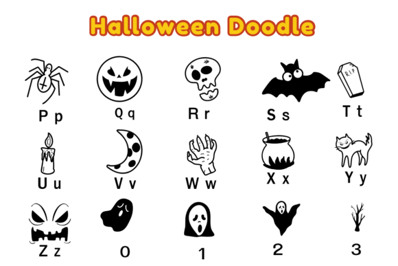 Halloween Doodle Font - Preview 2