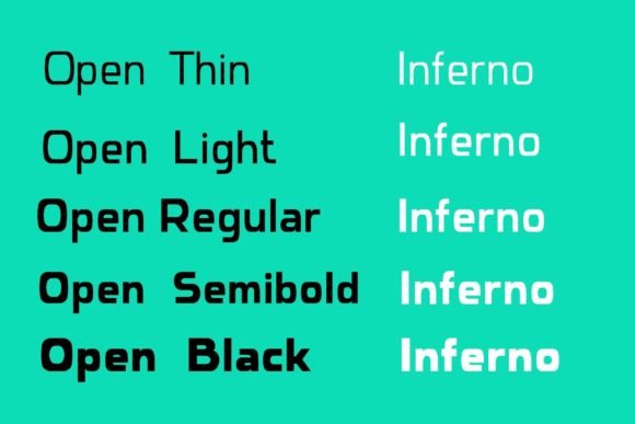 Inferno Family Font PNG with transparent background - Preview 2