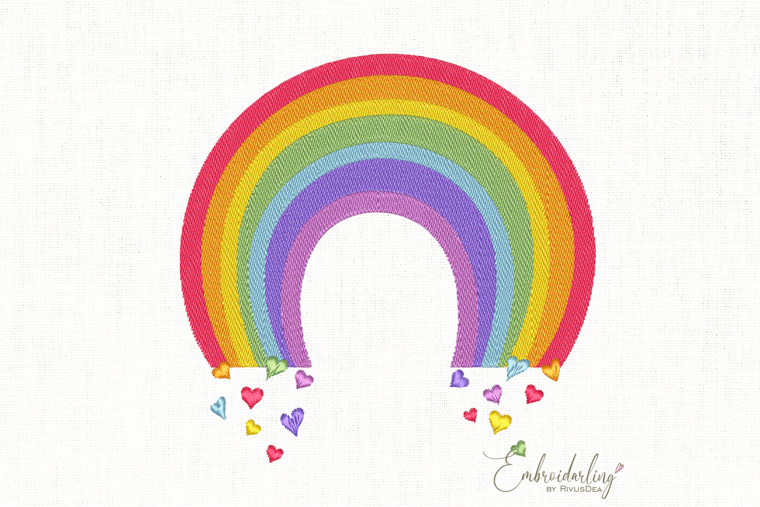 Love Rainbow Machine Embroidery Design