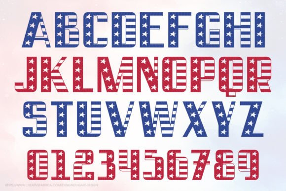 Patriotic Usa Font PNG with transparent background - Preview 3