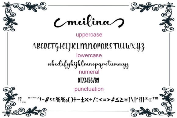 Meilina Font PNG with transparent background - Preview 4