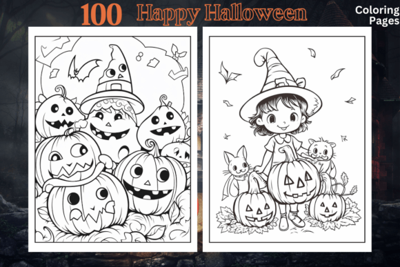100 Halloween Coloring Pages for Kids