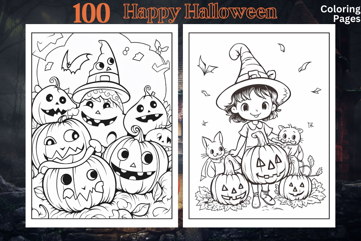 100 Halloween Coloring Pages for Kids