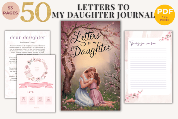 50 Letters to My Daughter Journal Graphic KDP Interiors By Nora as