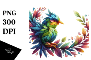 Abstract Vibrant Bird Glass Frame PNG Graphic by Anastasia Feya ...