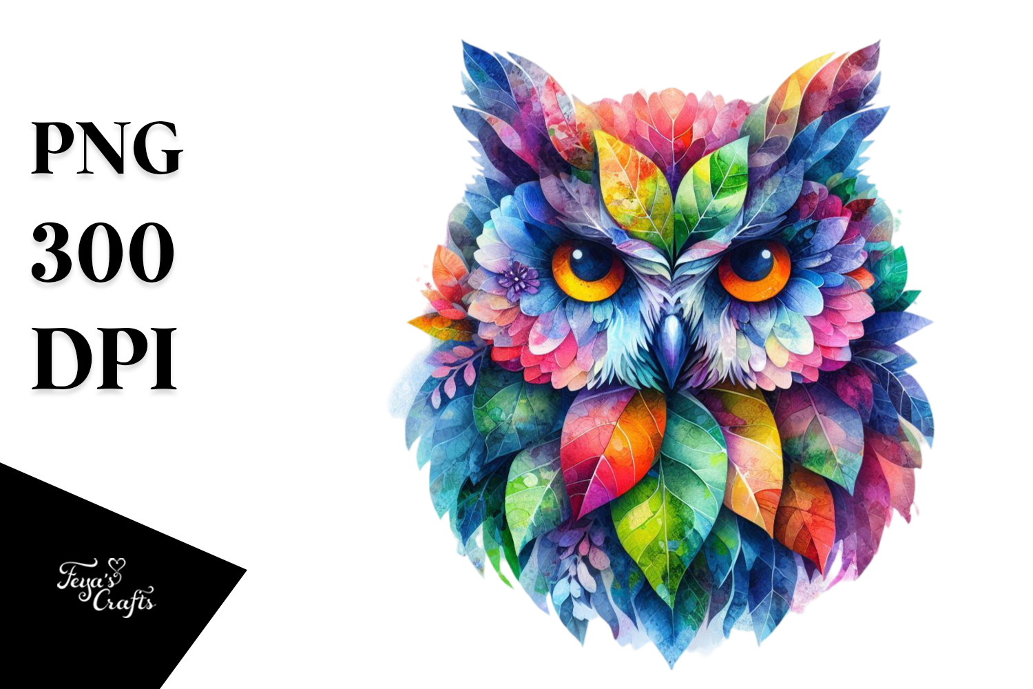 Abstract Vibrant Owl PNG Graphic by Anastasia Feya · Creative Fabrica