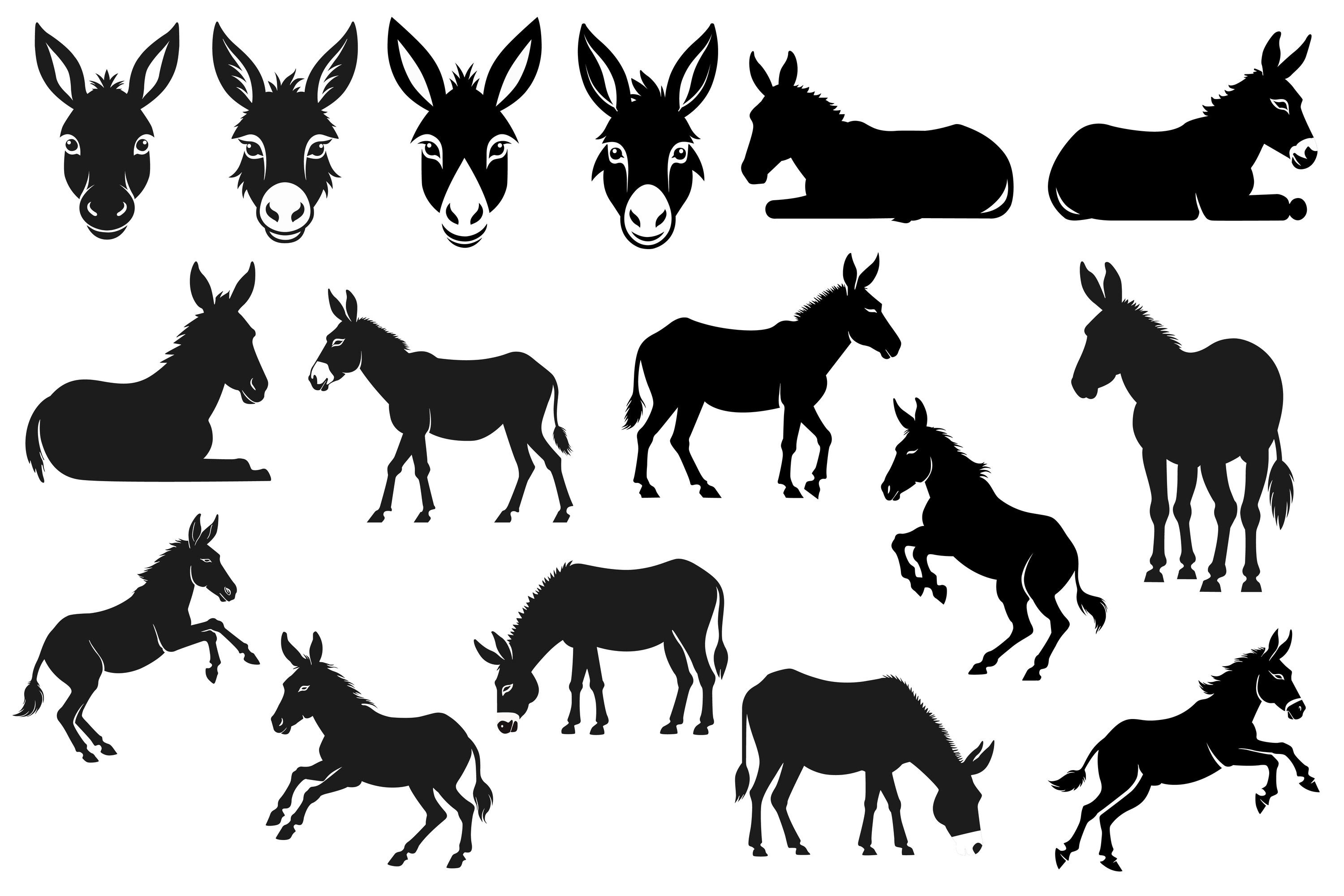 Donkey Silhouette Graphic by VYCstore · Creative Fabrica