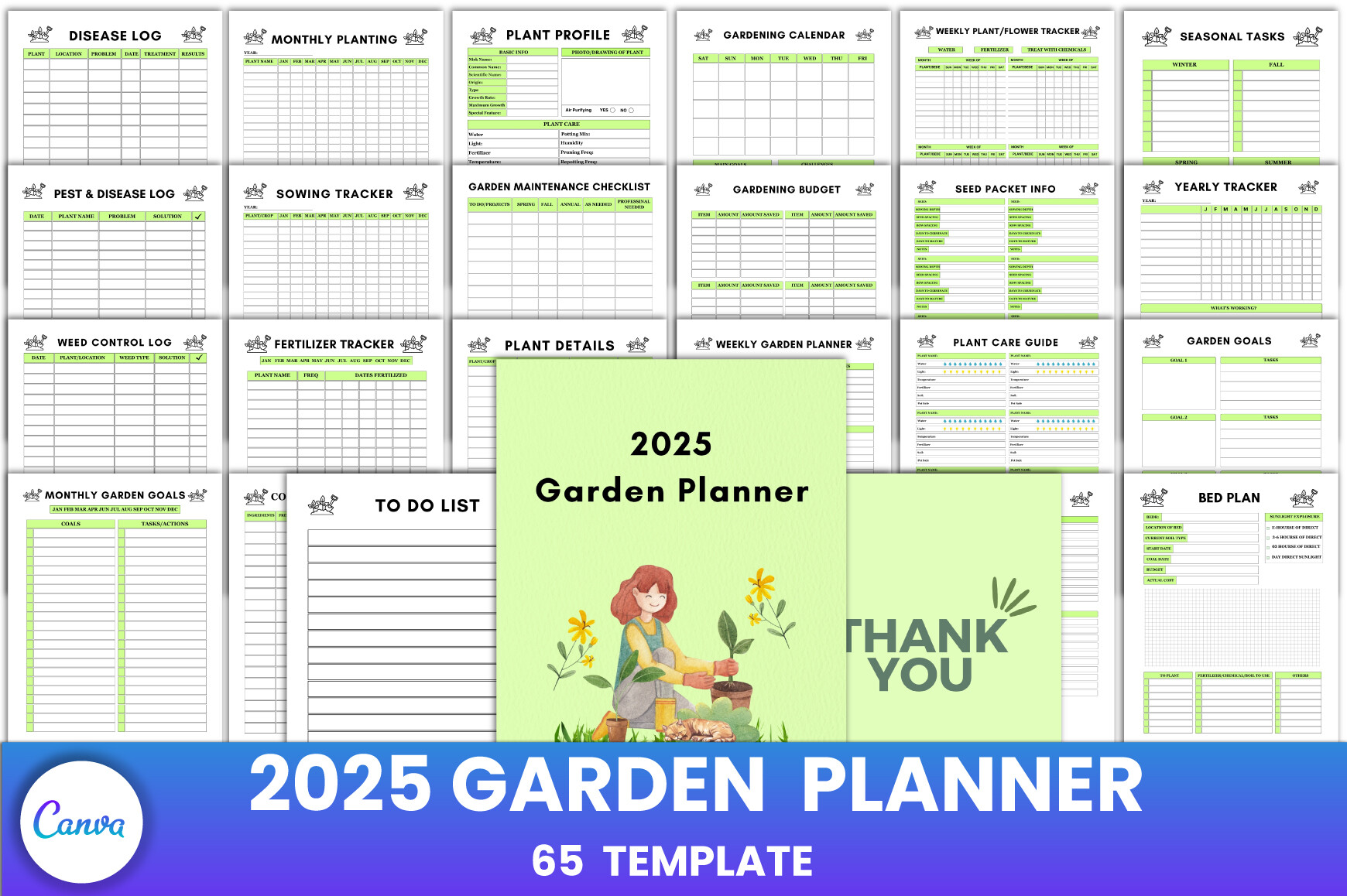 Editable 2025 Garden Planner Canva