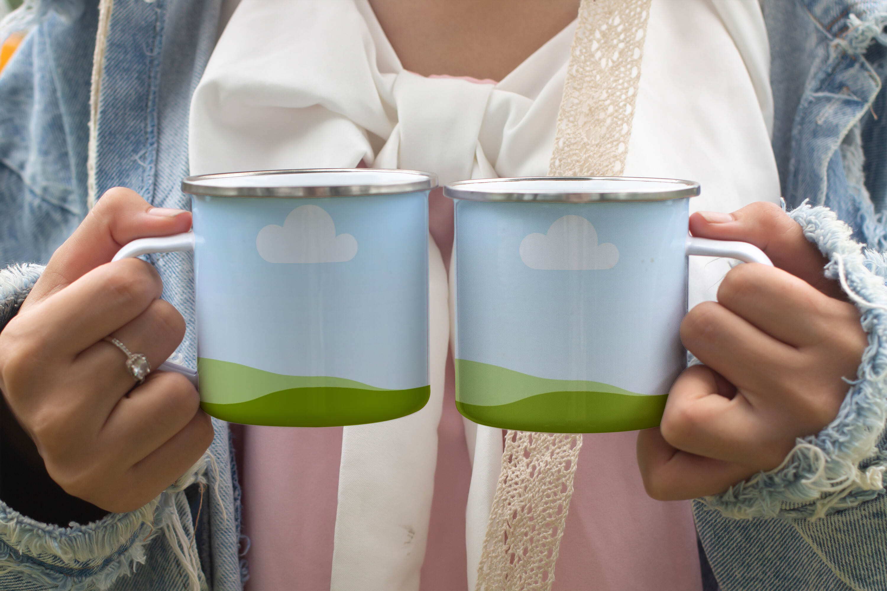 Enamel Mug Mockup Canva DRAG & DROP