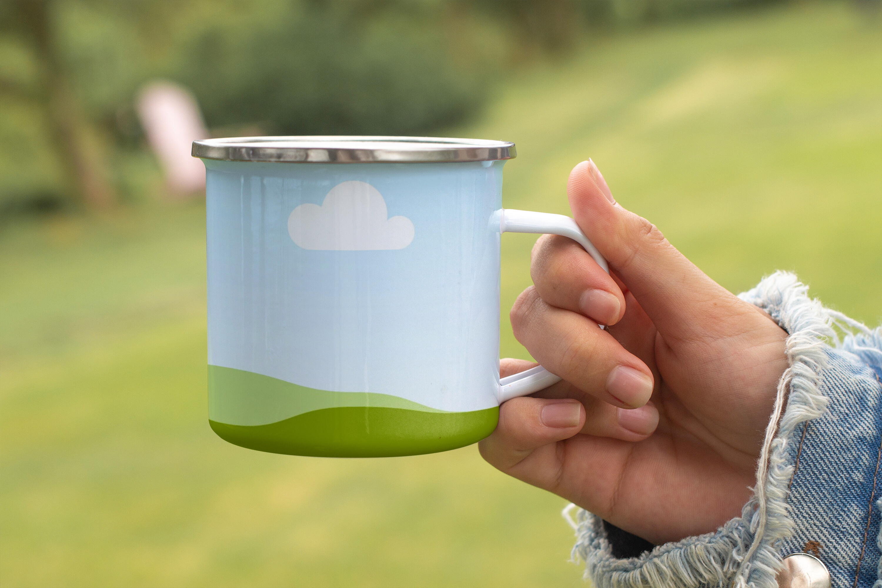 Enamel Mug Mockup , Edit in Canva