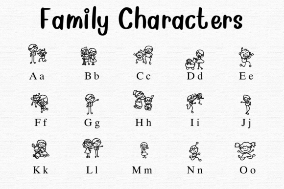 Family Characters Font - Preview 1