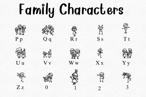 Family Characters Font - Preview 2