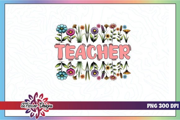 Floral Teacher Sublimation PNG