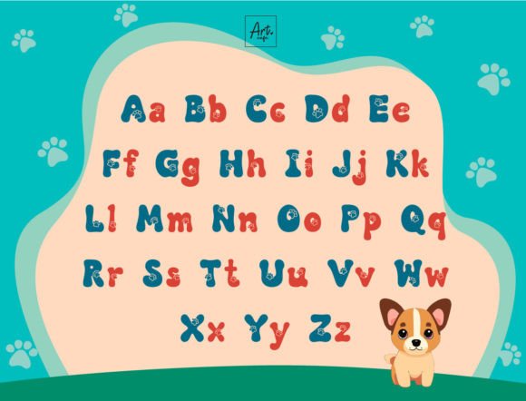 Retro Dog Font PNG with transparent background - Preview 1