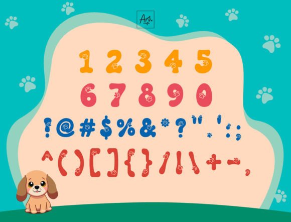Retro Dog Font PNG with transparent background - Preview 2