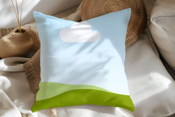 Square Pillow Canva Mockup | Drag & Drop