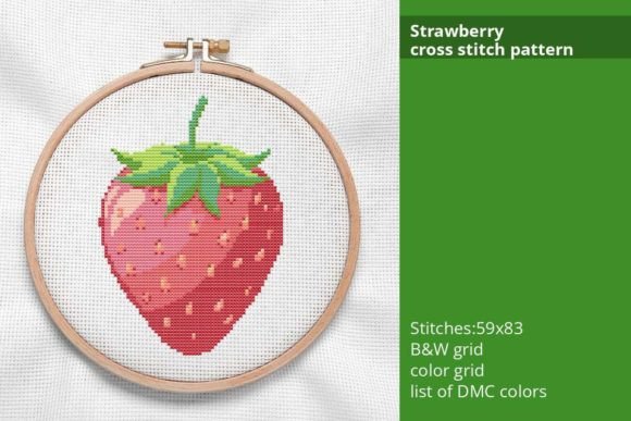 Strawberry Cross Stitch Pattern