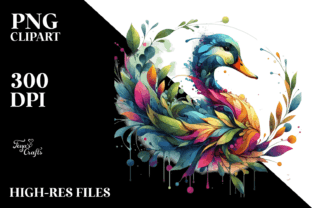 Vibrant Abstract Duck Clipart Graphic by Anastasia Feya · Creative Fabrica