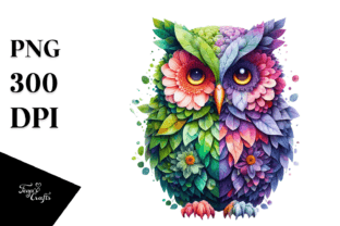Vibrant Abstract Owl PNG Graphic by Anastasia Feya · Creative Fabrica