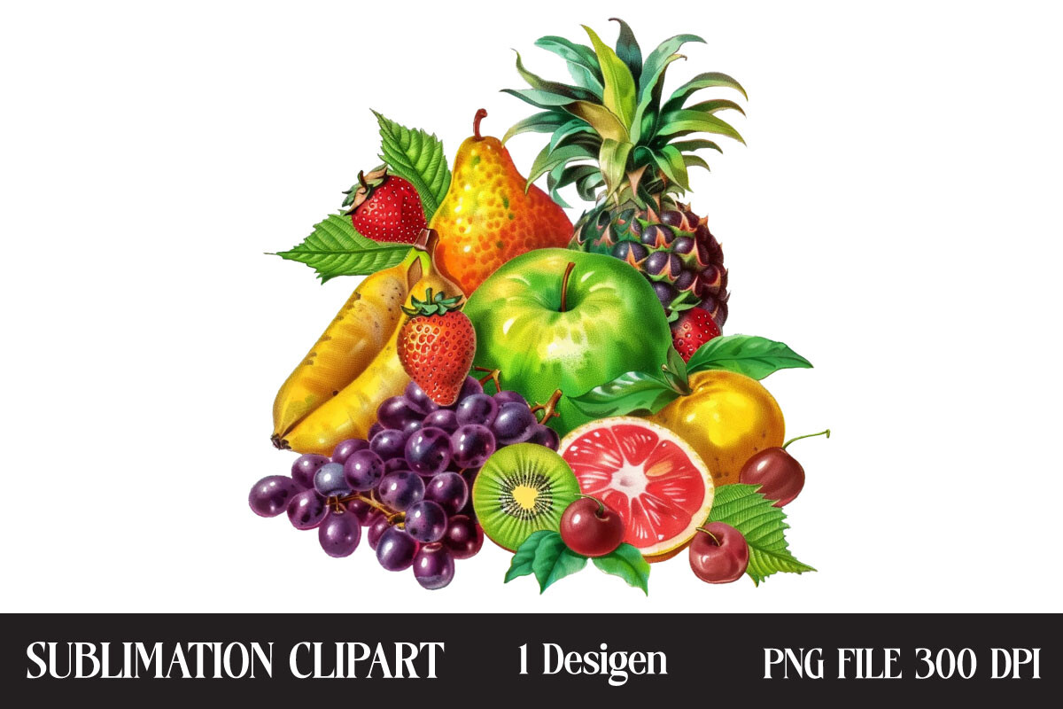 Watercolor Fruit Clipart Graphic by Creative Design House · Creative ...